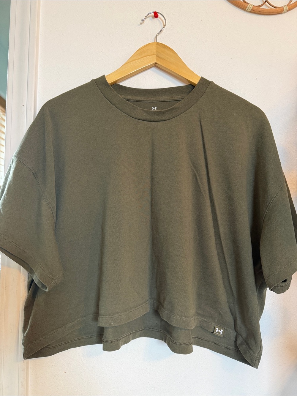 Under Armour Olive Cropped Crewneck Women's Top